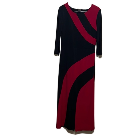 Women’s ESY STUDIO EY, Maxi Length, 3/4 Sleeves, Dress, Black & Red, Size Small - Picture 1 of 3